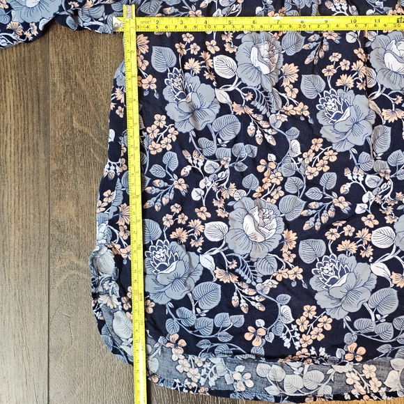 Seven7 Floral Off-Shoulder Blouse - Navy and Light Blue - Picture 9 of 10